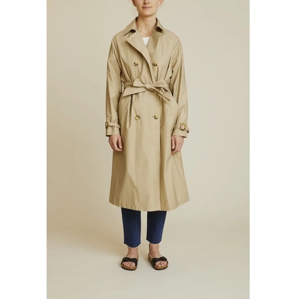 Basic Apparel Giselle Tan Cotton Trench Coat